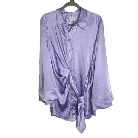 Song of Style Marta Shirt Dress Satin Kimono Sleeve Lavender Fairycore Dainty S - Picture 4 of 15